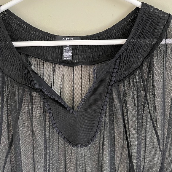 Alfani black sheer top 3X - Picture 3 of 7